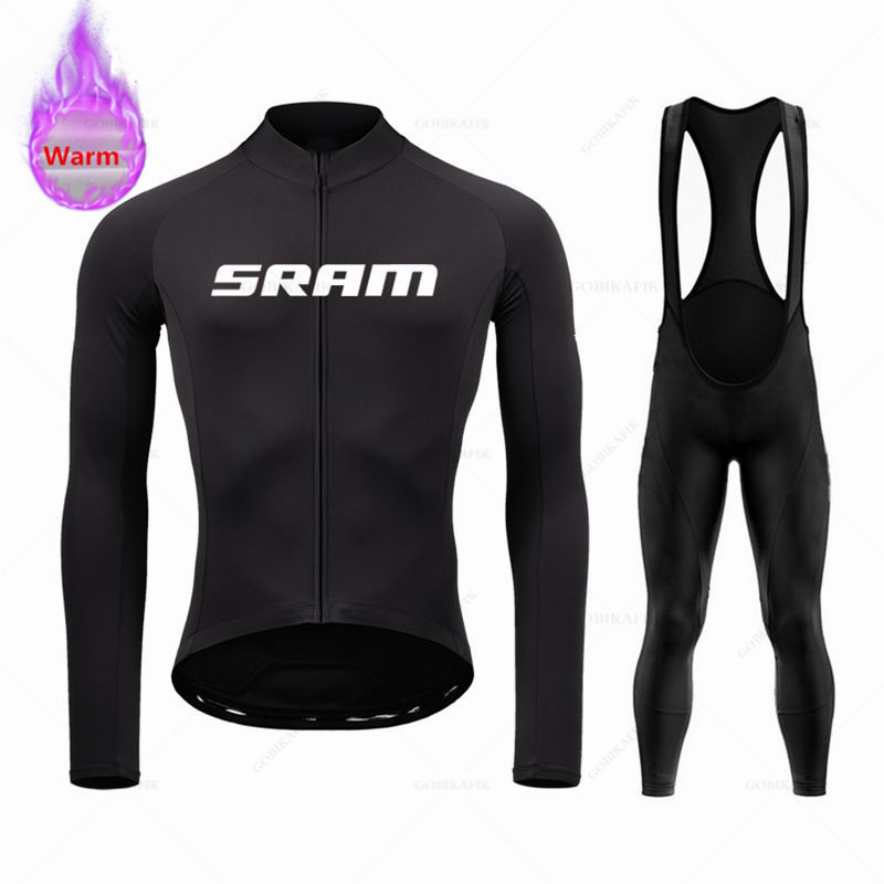 Cycling Bib Shorts - Sram 팀 겨울 긴 소매 열