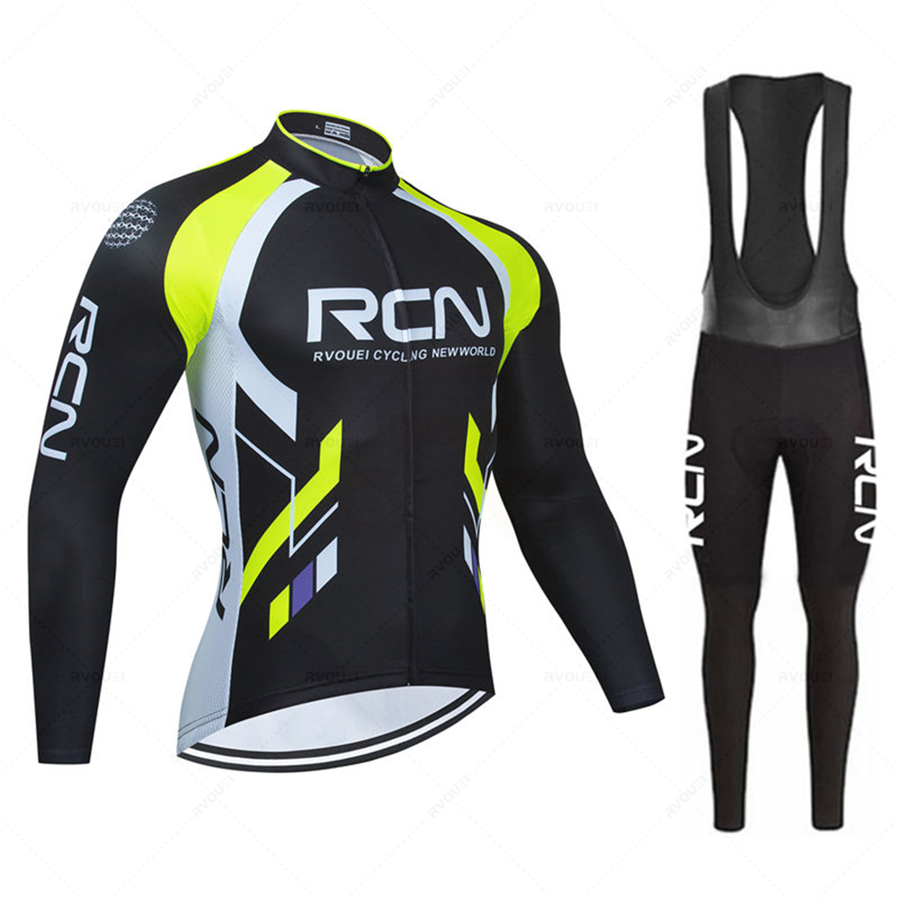 Rvouei 가을 긴팔 사이클링 저지 세트 빕 팬츠 로 - Cycling Gear Brands 리뷰 및 가격